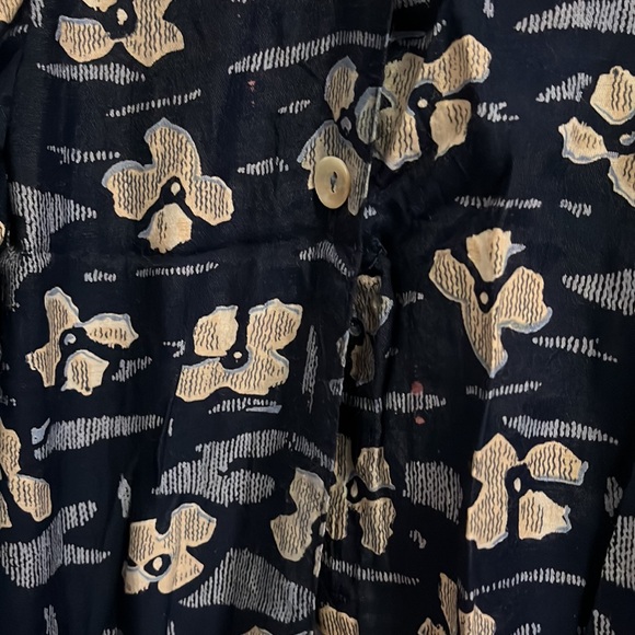 Vintage Mini Button Front Dress Blue Floral M - Picture 6 of 10